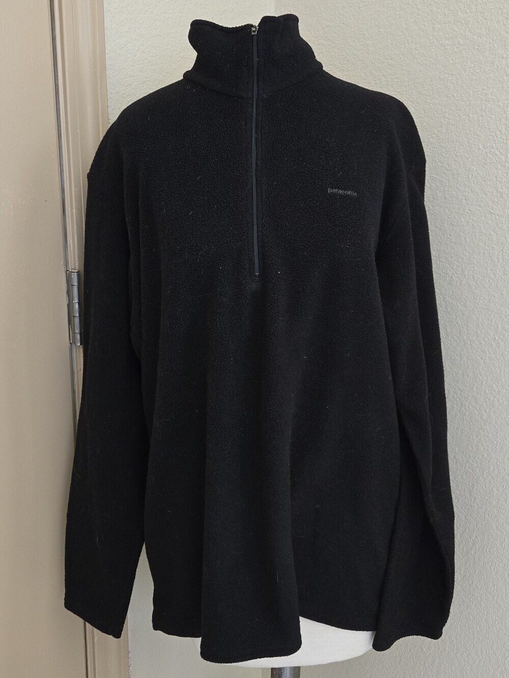 Vintage Patagonia Capilene Fleece Quarter Zip Pullover Black L Y2K 2001